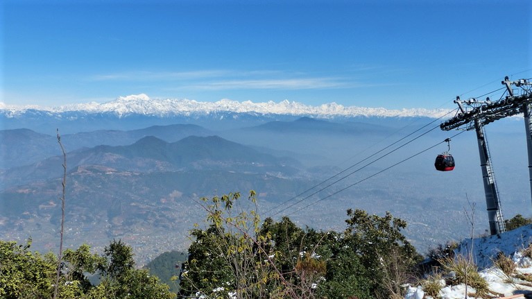 Vue sur l'Himalaya depuis Chandragiri