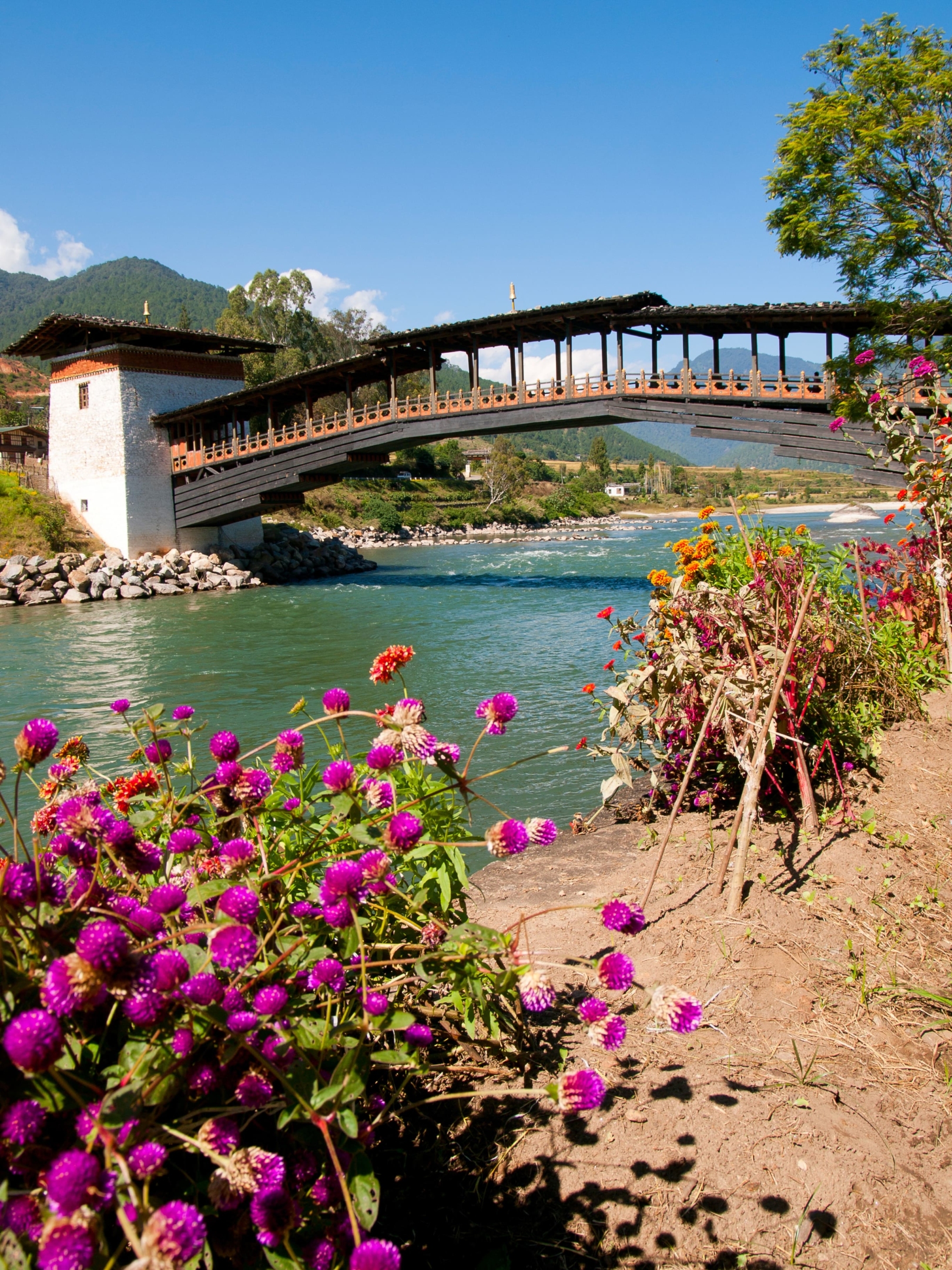 Rivière à Punakha, Bhoutan