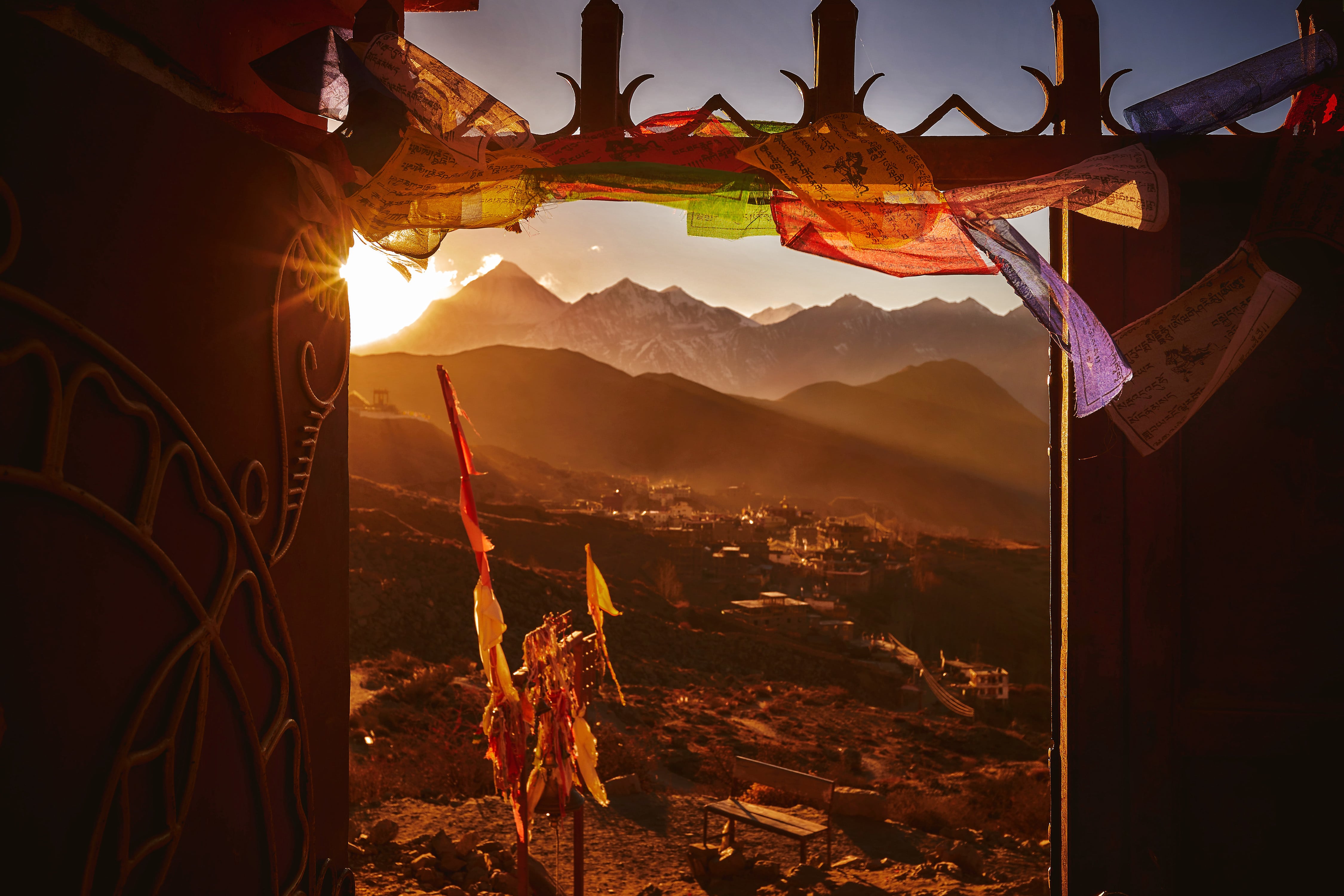 Coucher de soleil sur l'Himalaya