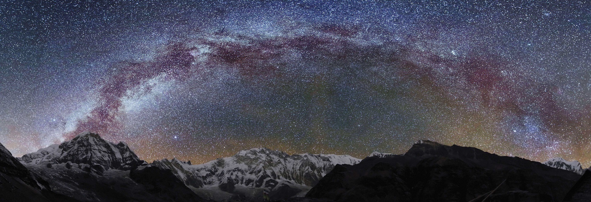 Voie lactée au dessus de l'Annapurna, Népal