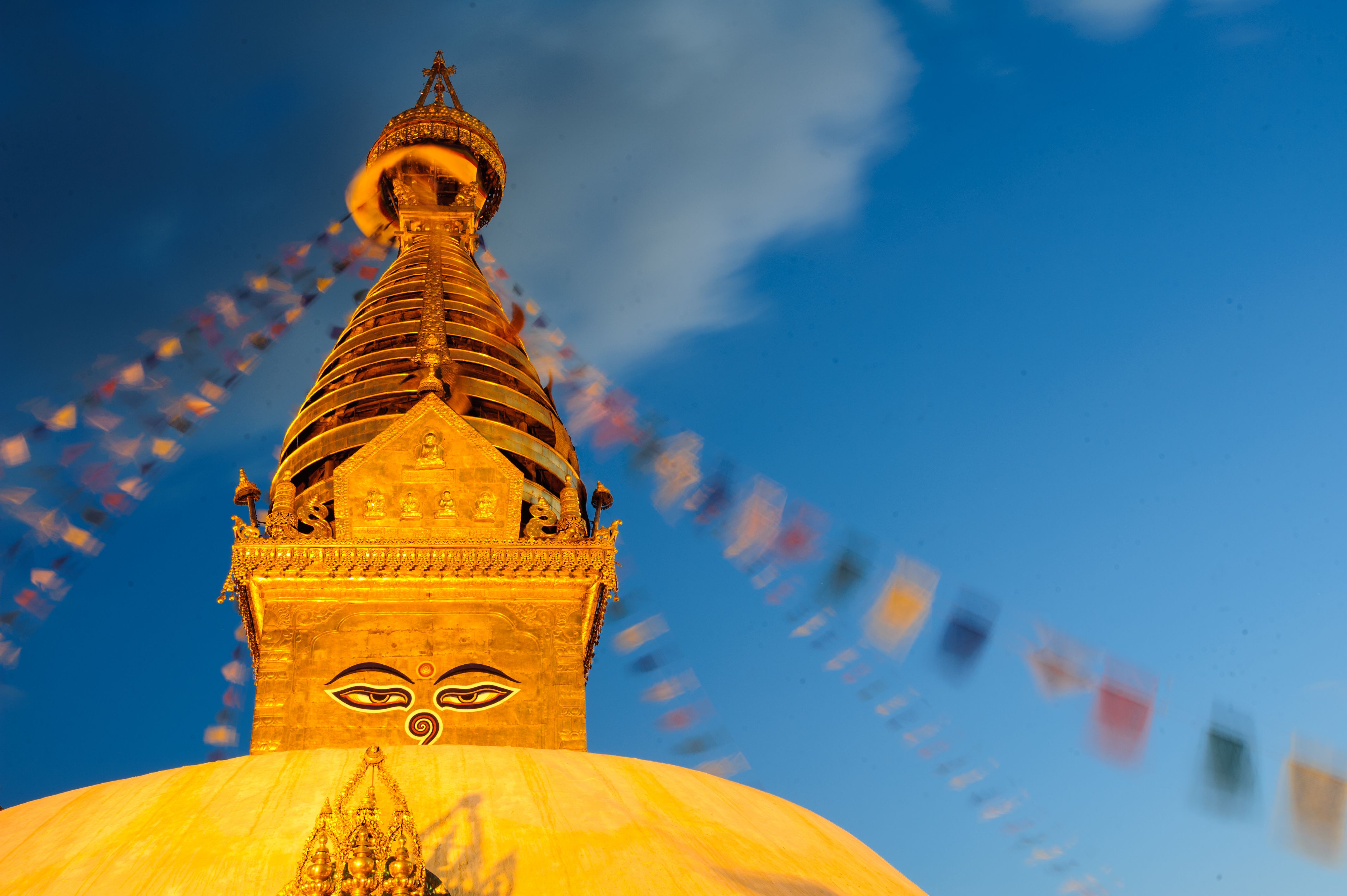 Les yeux de la sagesse, au monastère Swayambhunath, Népal