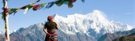 Drapeaux de prière au sommet du Langtang