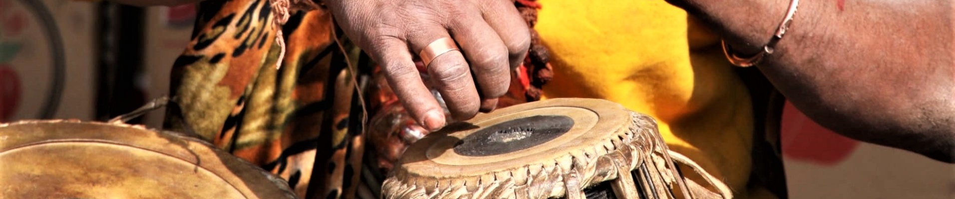 Sadhu jouant du madal, Népal