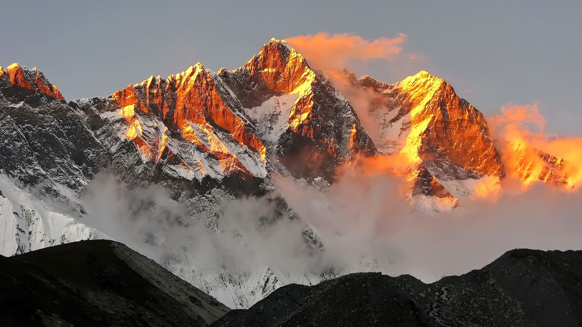 Coucher de soleil sur l'Himalaya
