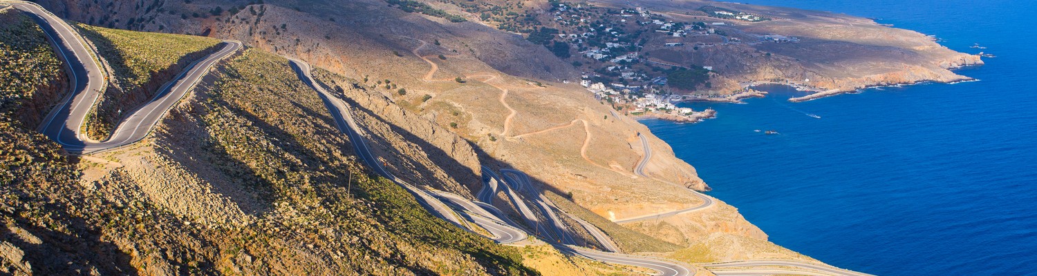 Voyage en voiture en Crète : route vers Chora Sfakion